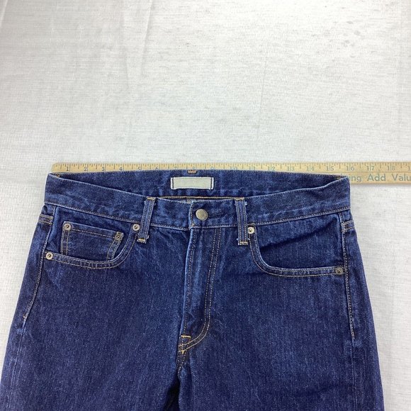 Uniqlo Men’s Selvedge Jeans Size 31x32 Slim Straight Fit Blue Denim - Picture 7 of 14